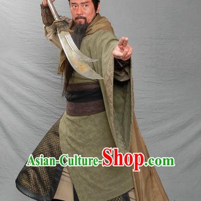 Traditional Ancient Chinese Three Kingdoms General Guan Yu Guan Gong Replica Costume for Men