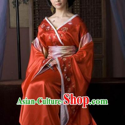 Ancient Traditional Chinese Han Dynasty Imperial Empress Embroidered Hanfu Dress Replica Costume for Women
