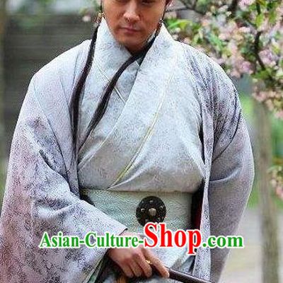 Traditional Ancient Chinese Han Dynasty Minstrel Court Musician Xiao Yu Replica Costume for Men