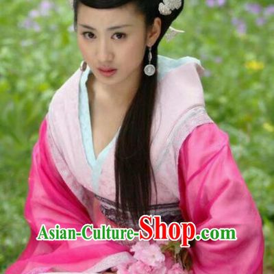 Ancient Traditional Chinese Han Dynasty Imperial Consort Zhao Hede Hanfu Dress Embroidered Replica Costume for Women
