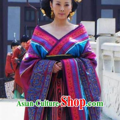 Ancient Chinese Han Dynasty Empress Dowager Wang Zhengjun Hanfu Dress Replica Costume for Women