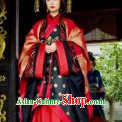 Ancient Traditional Chinese Eastern Han Dynasty Empress Yin Lihua Replica Costume Hanfu Wedding Dress for Women