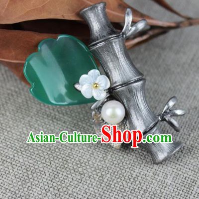 Chinese Ancient Handmade Accessories Bamboo Brooch for Women