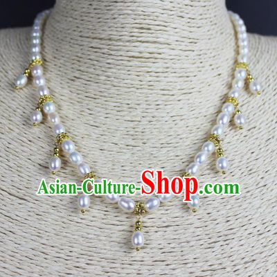 Chinese Ancient Handmade Accessories Necklace Pearls Necklet for Women