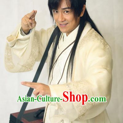 Traditional Chinese Wei and Jin Dynasties Physician Medical Scientist Acupuncturist Huangpu Mi Replica Costume for Men