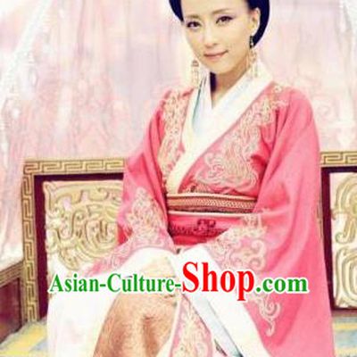 Chinese Ancient Wei and Jin Dynasties Imperial Concubine Li Embroidered Hanfu Dress Replica Costume for Women