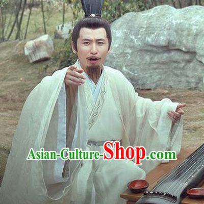 Traditional Chinese Wei and Jin Dynasties Calligrapher Wang Kuang Replica Costume for Men