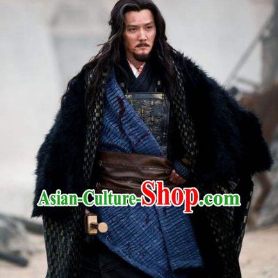 Traditional Chinese Ancient Western Chu Dynasty King Xiang Yu Replica Costume for Men