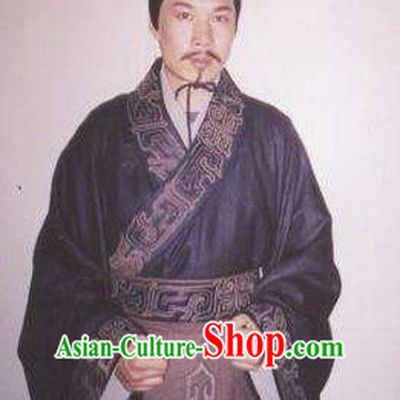 Traditional Chinese Ancient Han Dynasty Chancellor Minister Zhi Buyi Replica Costume for Men
