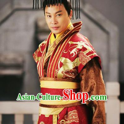 Traditional Chinese Ancient Warring States Period Wei Kingdom King Bo Jian Replica Costume for Men