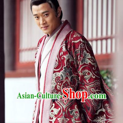 Chinese Ancient Warring States Period Wei Kingdom Royal Highness Zhong Hao Replica Costume for Men