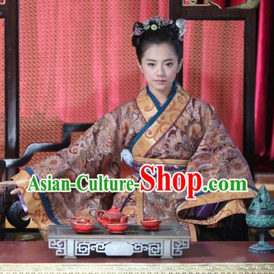 Chinese Ancient Warring States Period Wei Kingdom Princess Consort Hanfu Dress Replica Costume for Women