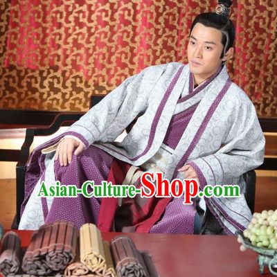 Chinese Ancient Warring States Period Royal Highness Swordsman Replica Costume for Men