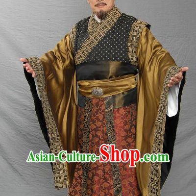 Ancient Chinese Eastern Han Dynasty Jingzhou Feudal Provincial Liu Biao Replica Costume for Men