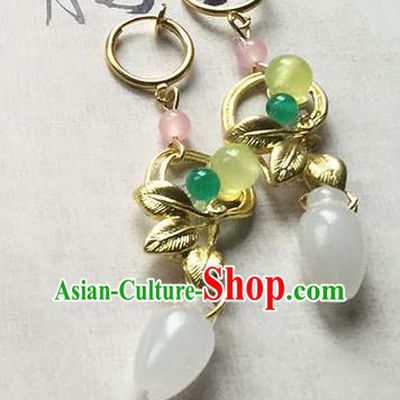 Chinese Ancient Handmade Accessories Hanfu Earrings for Women