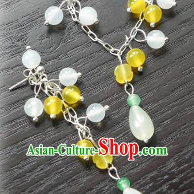 Chinese Ancient Handmade Accessories Hanfu Beads Earrings for Women