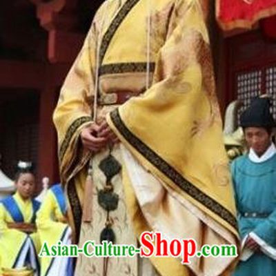 Chinese Ancient Northern and Southern Dynasties Qi Kingdom Emperor Gao Yan Imperial Robe Replica Costume for Men