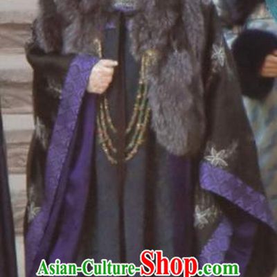 Chinese Ancient Five Dynasties and Ten Kingdoms Northern Han Empress Dowager Dugu Hanfu Dress Replica Costume for Women