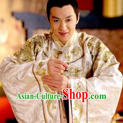 Chinese Ancient  Five Dynasties and Ten Kingdoms Zhou Kingdom Prince Chai Rong Replica Costume for Men