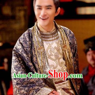 Chinese Ancient  Five Dynasties and Ten Kingdoms Shu Kingdom Prince Meng Qiyun Replica Costume for Men