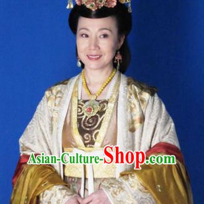 Chinese Ancient Five Dynasties and Ten Kingdoms Queen Li Hanfu Dress Replica Costume for Women