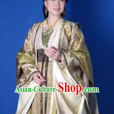Chinese Ancient Five Dynasties and Ten Kingdoms Chu Queen Li Hanfu Dress Replica Costume for Women