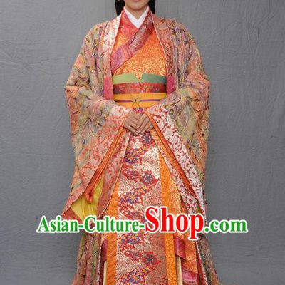 Ancient Chinese Warring States Period Qi Kingdom Empress Zhong Wuyan Hanfu Dress Palace Lady Replica Costume for Women