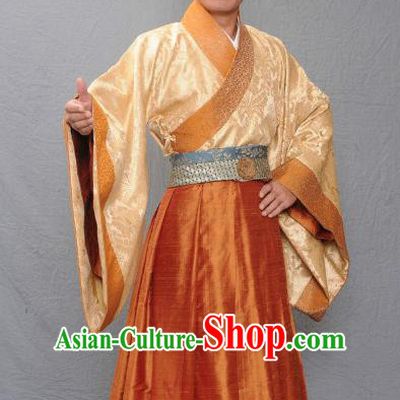 Chinese Ancient Warring States Period Qi Kingdom Royal Highness Xinyang Tian Xiaoshi Replica Costume for Men