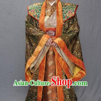 Ancient Chinese Warring States Period Empress Dowager Shen of Qi State Hanfu Dress Replica Costume for Women