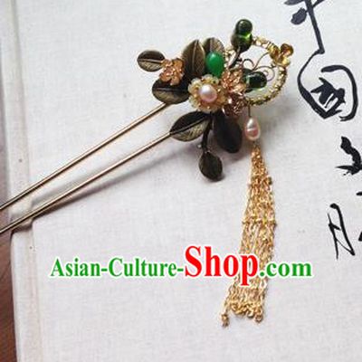 Chinese Ancient Hanfu Tassel Handmade Hairpins Hair Accessories Classical Hair Clip for Women