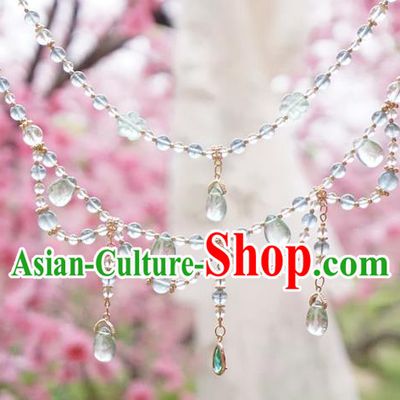 Chinese Handmade Ancient Jewelry Accessories Crystal Necklace Hanfu Necklet for Women
