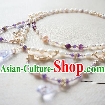 Chinese Handmade Ancient Jewelry Accessories Pearls Necklace Hanfu Necklet for Women