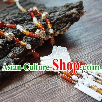 Chinese Handmade Ancient Jewelry Accessories Jade Necklace Hanfu Necklet for Women