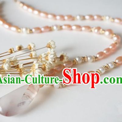 Chinese Handmade Ancient Jewelry Accessories Pearls Necklace Hanfu Necklet for Women