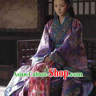 Chinese Ancient Han Dynasty Palace Princess Hanfu Dress Replica Costume for Women