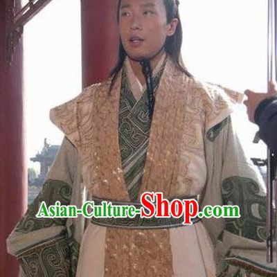 Chinese Ancient Han Dynasty Swordsman Nobility Childe Wang Mang Historical Costume for Men