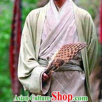 Chinese Ancient Three Kingdoms Period Shu State Prime Minister Zhuge Liang Historical Costume for Men