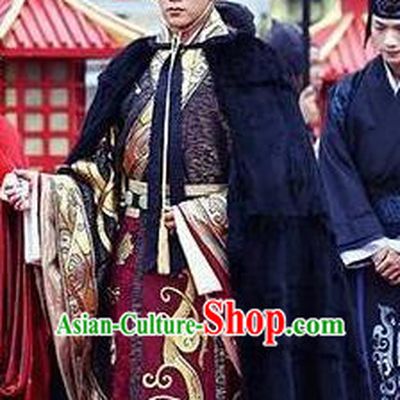 Chinese Ancient Han Dynasty Emperor Liu Fuling Historical Costume for Men
