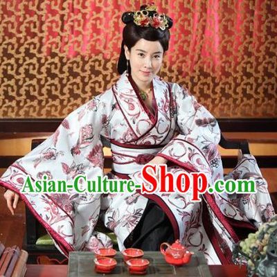 Chinese Ancient Spring and Autumn Period Wei State Empress Hanfu Dress Palace Queen Replica Costume for Women