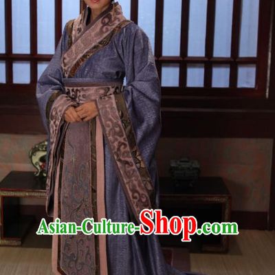 Chinese Spring and Autumn Period Empress Dowager Hanfu Dress Ancient Queen Mother Replica Costume for Women