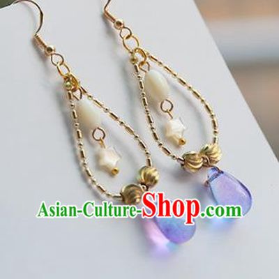 Chinese Handmade Ancient Jewelry Accessories Eardrop Hanfu Bowknot Earrings for Women