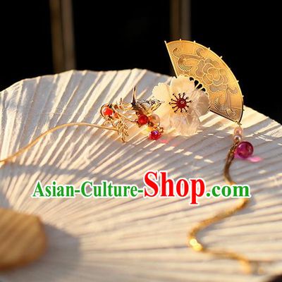 Chinese Ancient Hanfu Handmade Hairpins Tassel Step Shake Hair Accessories for Women