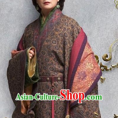Chinese Eastern Han Dynasty Empress Dowager Hanfu Dress Ancient Queen Mother Replica Costume for Women