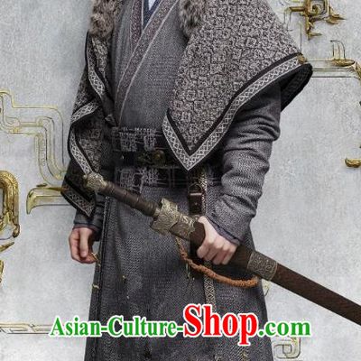 Ancient Chinese Eastern Han Dynasty Politician Swordsman Sima Lang Historical Costume for Men