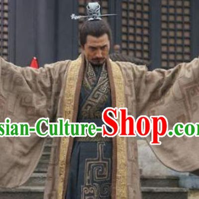 Ancient Chinese Qin Dynasty Emperor Hu Gai Historical Costume for Men