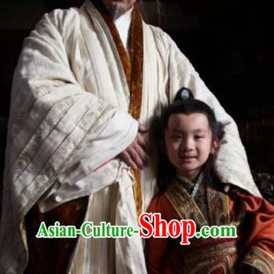 Ancient Chinese Han Dynasty Emperor Liu Bang Historical Costume for Men