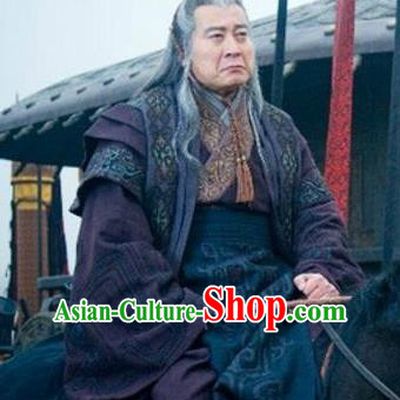 Traditional Chinese Ancient Qin Dynasty Minister Zhao Gao Historical Costume for Men