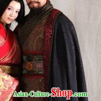 Traditional Chinese Ancient King of Western Chu State Xiang Yu Historical Costume for Men
