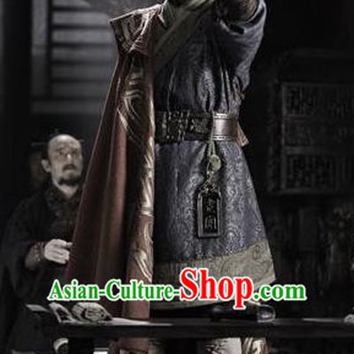 Traditional Chinese Ancient King of Western Chu State Xiang Yu Historical Costume for Men