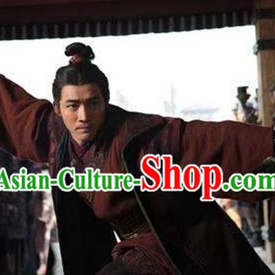 Traditional Chinese Ancient Western Chu Military Officer Xiang Zhuang Historical Costume for Men